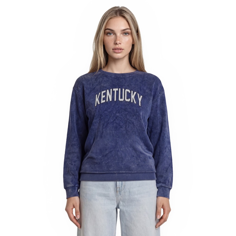 Gameday Couture Kentucky Wildcats Velour Sweatshirt Top Women's Size Medium Blue